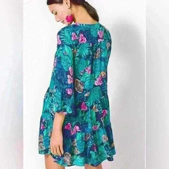 NWT Lilly Pulitzer Sz 6 Gabriel Dress Sz 6 LOW TIDE NAVY LIFE OF PARTY Item#Y - Picture 3 of 13